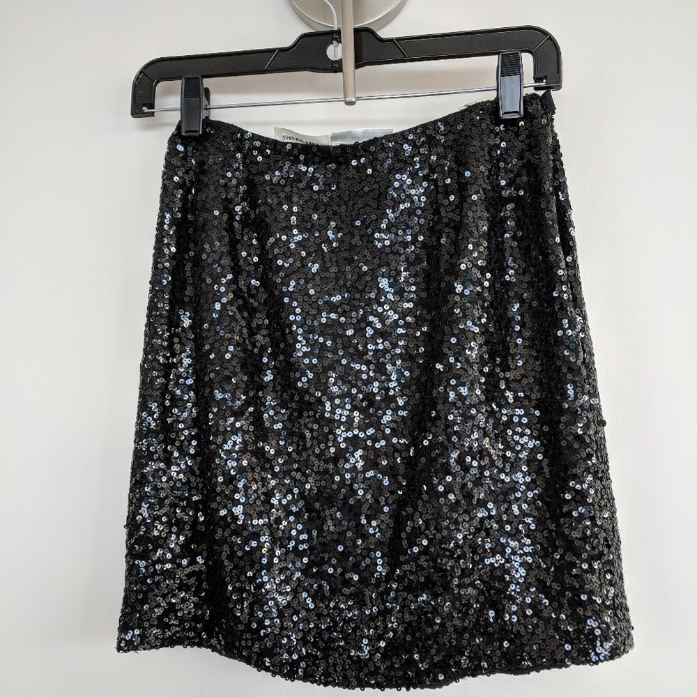 Black SEQUIN mini skirt XS - Picture 2 of 8